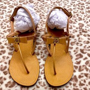 Tory Burch Camel Leather Thong Sandals - EUC